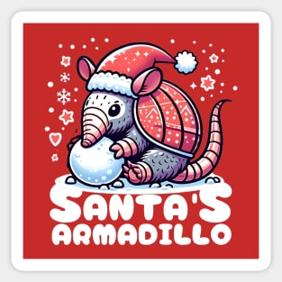 Santas cute armadillo christmas Sticker